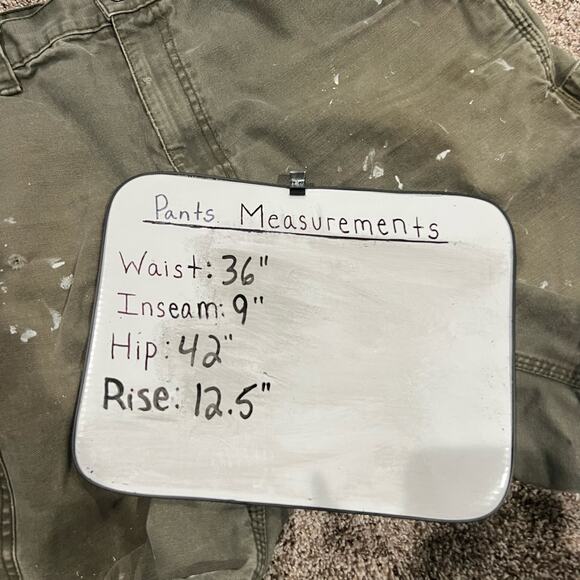 Mens green duck canvas Berne Apparel cargo carpenter painter utility work shorts - Picture 9 of 9